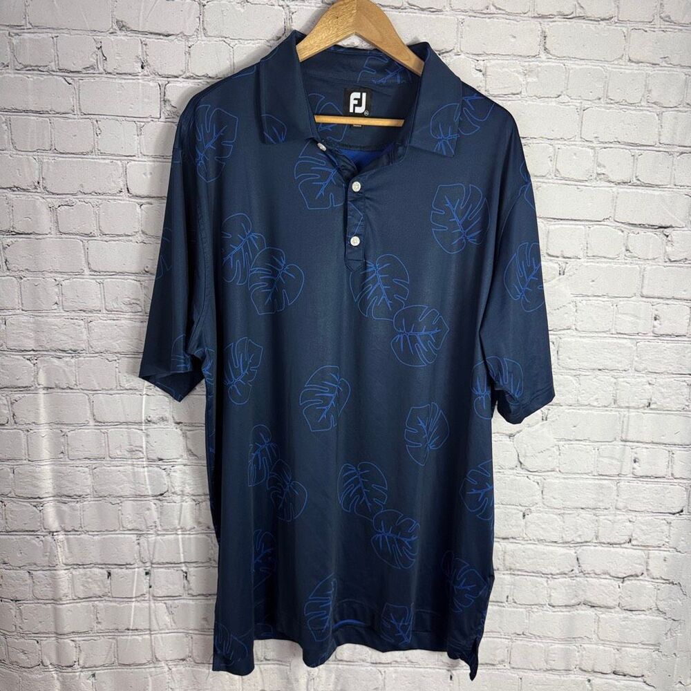 FootJoy Jungle Leaf Print Lisle Golf Polo Size 2XL